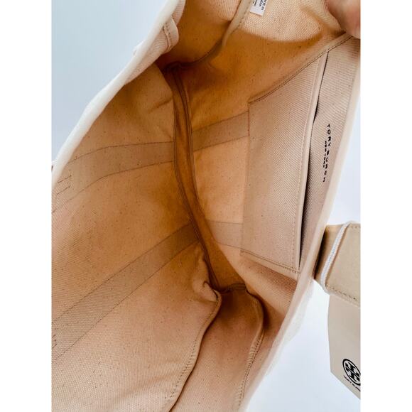 NWT Tory Burch Ivory Large Canvas Tote #156475 - Picture 9 of 11